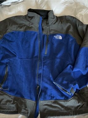 The North Face Men's Royal Blue and Black Fleece Jacket